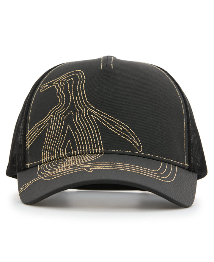 Oversized Stitched Pete Trucker Hat (Asphalt) 