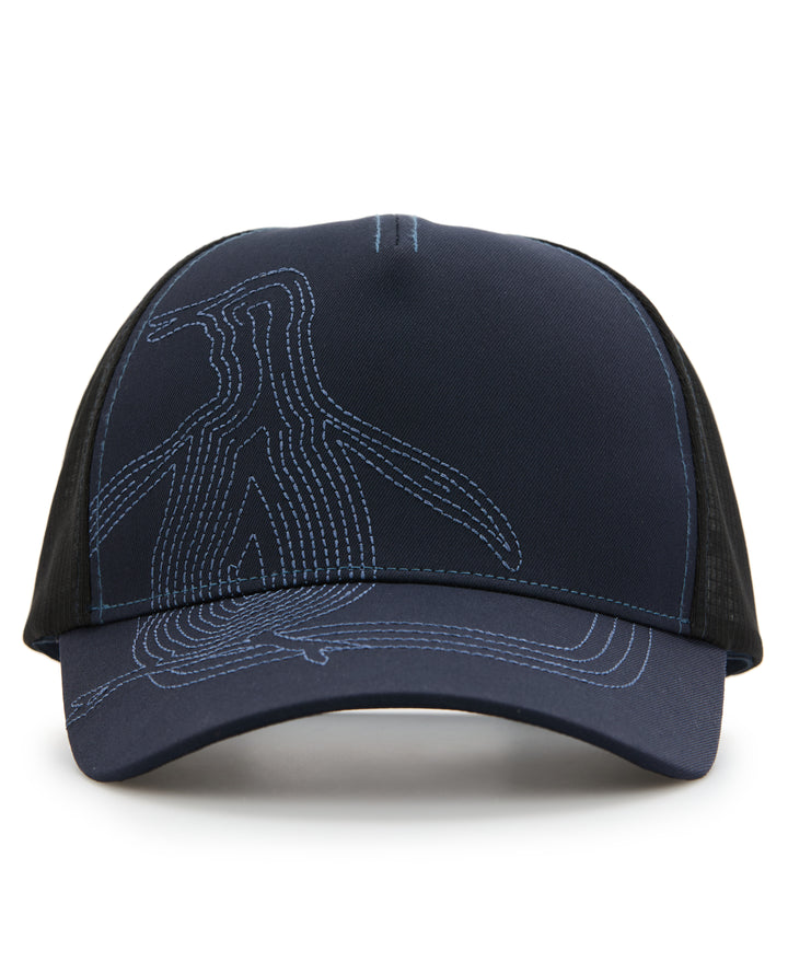 Oversized Stitched Pete Trucker Hat (Black Iris) 