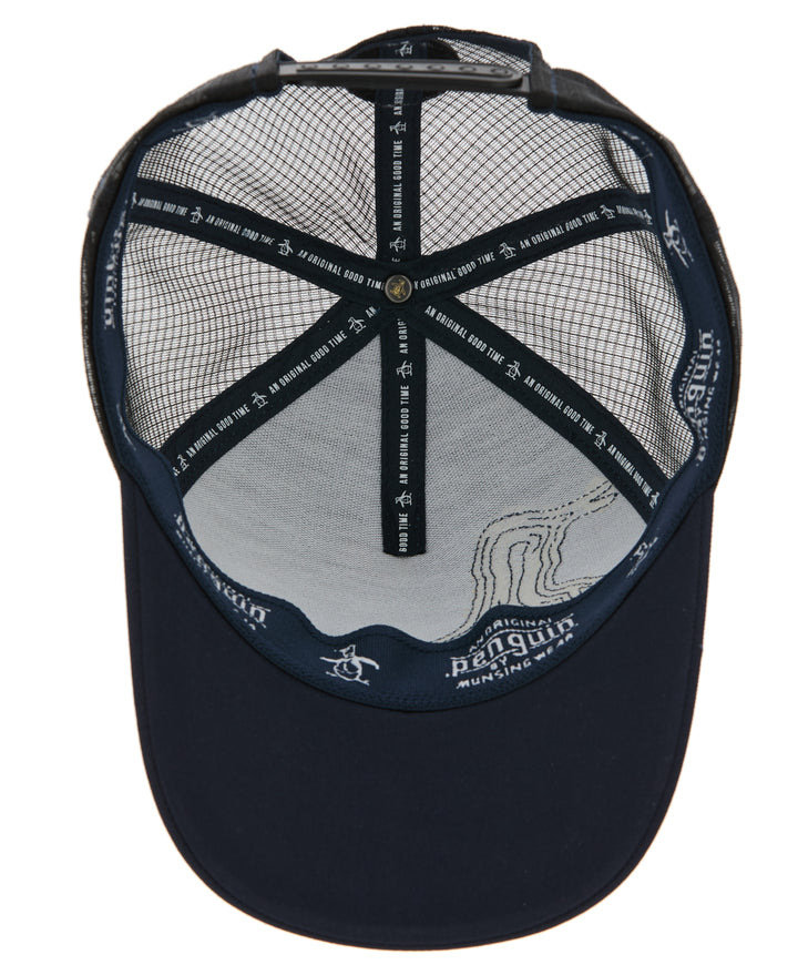 Oversized Stitched Pete Trucker Hat (Black Iris) 