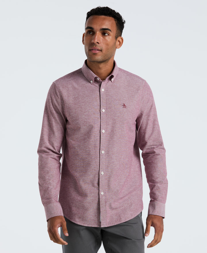 Oxford Long Sleeve Button-Down Shirt (Cabernet) 