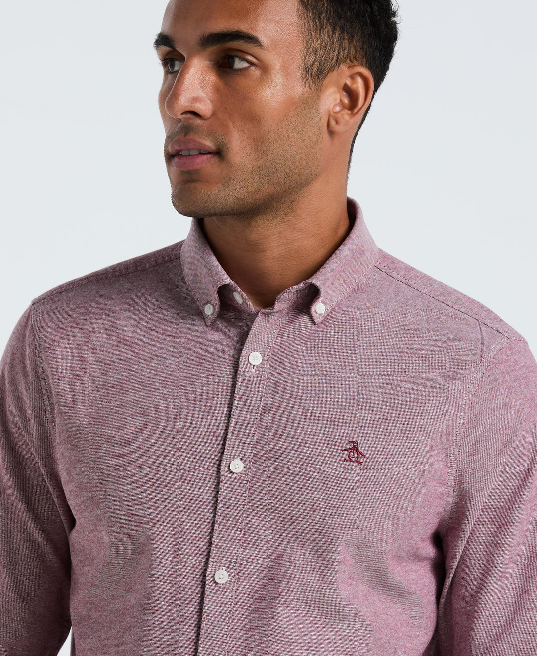 Oxford Long Sleeve Button-Down Shirt (Cabernet) 