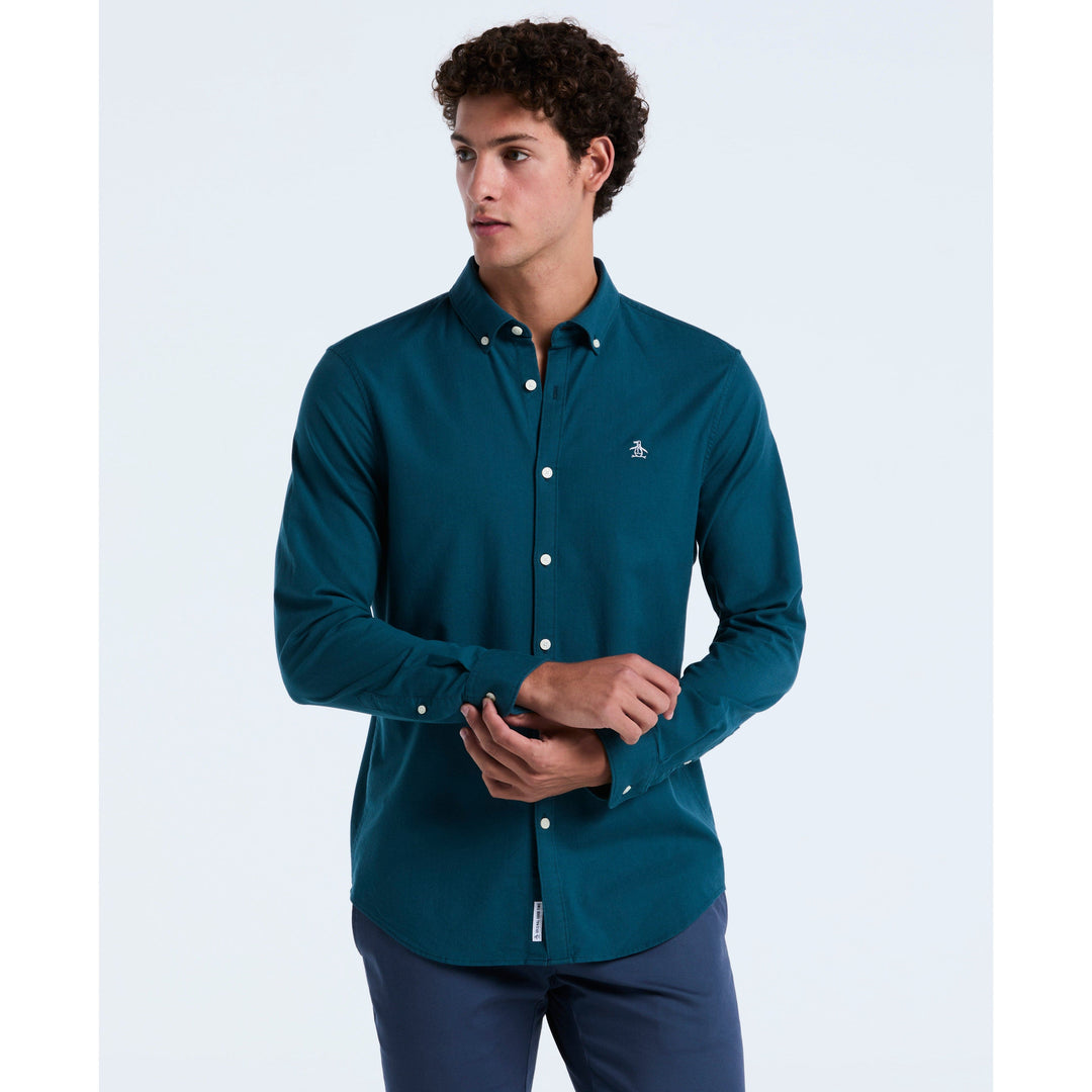 EcoVero Oxford Stretch Long Sleeve Shirt (Reflecting Pond) 