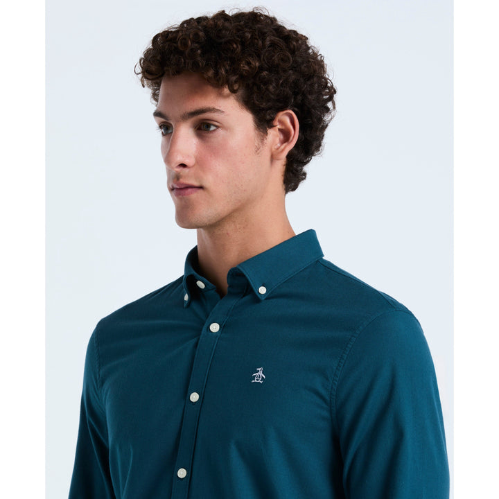 EcoVero Oxford Stretch Long Sleeve Shirt (Reflecting Pond) 