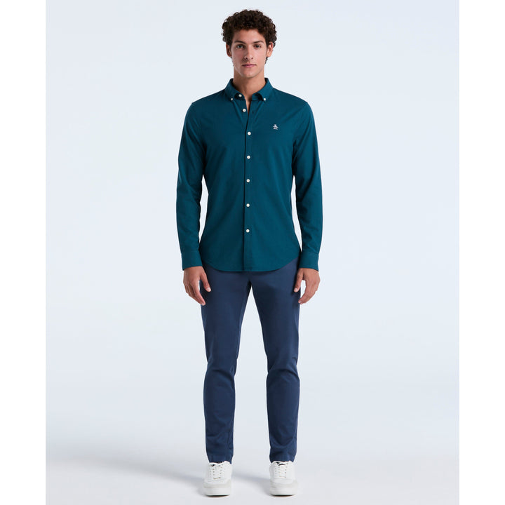 EcoVero Oxford Stretch Long Sleeve Shirt (Reflecting Pond) 