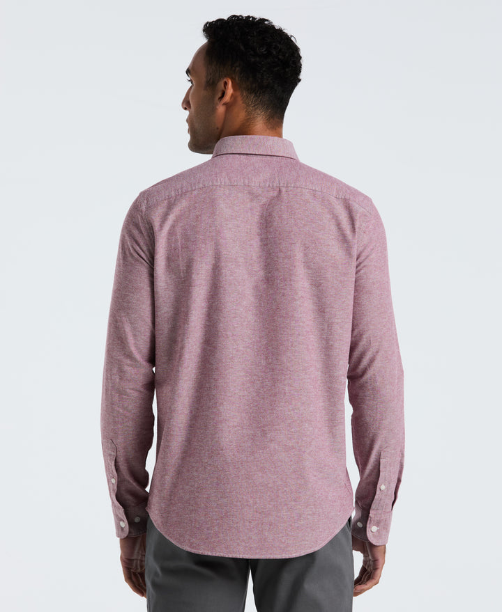 Oxford Long Sleeve Button-Down Shirt (Cabernet) 
