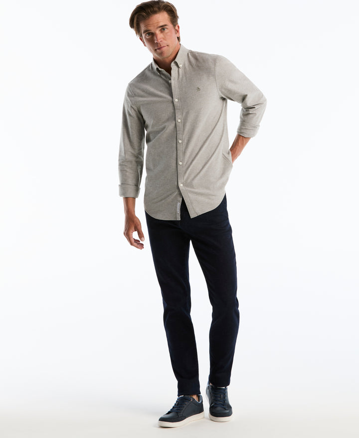 Oxford Long Sleeve Button-Down Shirt (Dusty Olive) 