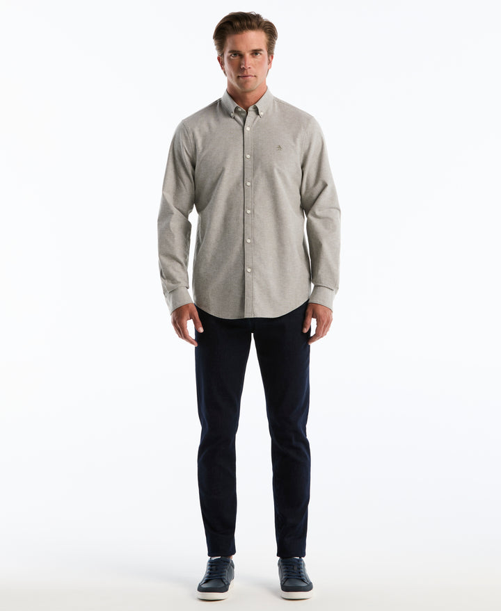 Oxford Long Sleeve Button-Down Shirt (Dusty Olive) 
