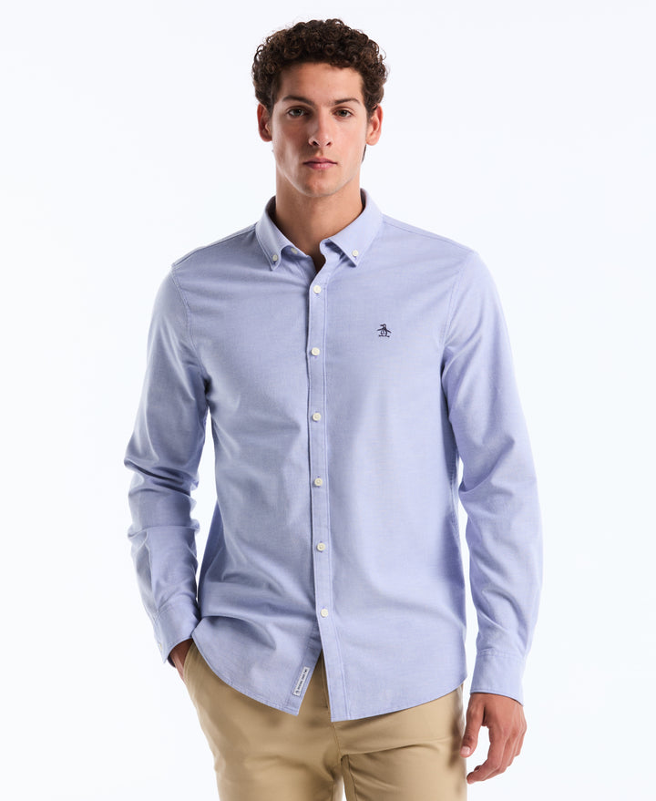 EcoVero Oxford Stretch Long Sleeve Shirt (Amparo Blue) 