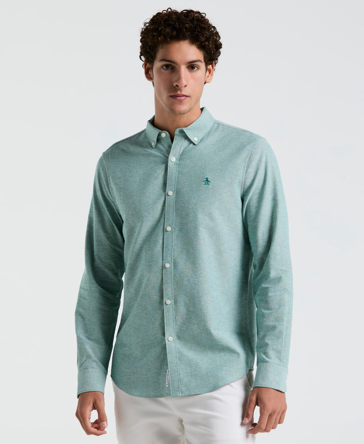 Oxford Long Sleeve Button-Down Shirt (Antique Green) 