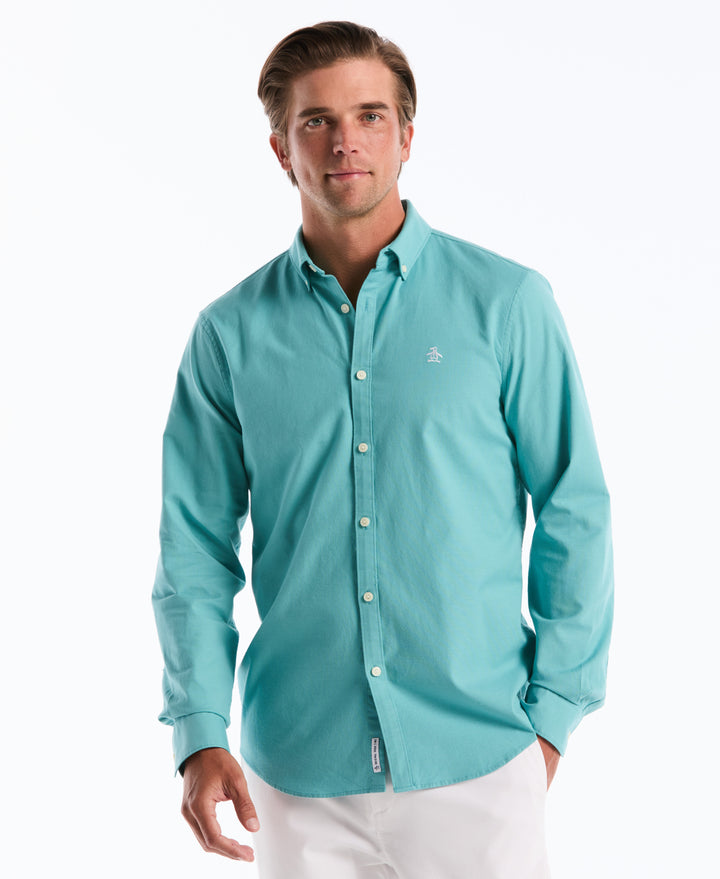 EcoVero Oxford Stretch Long Sleeve Shirt (Aquarelle) 