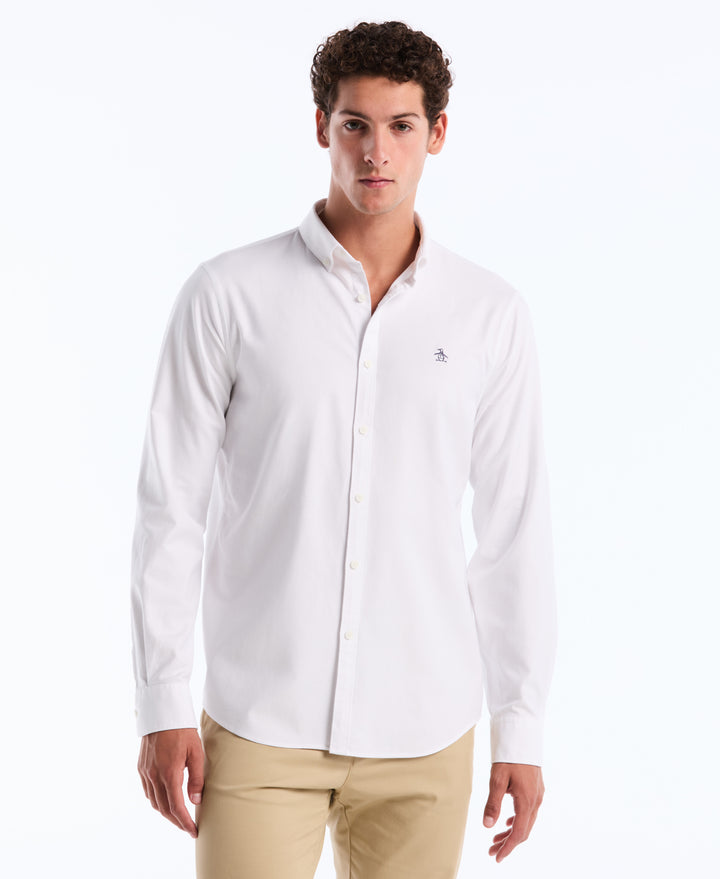 EcoVero Oxford Stretch Long Sleeve Shirt (Bright White) 