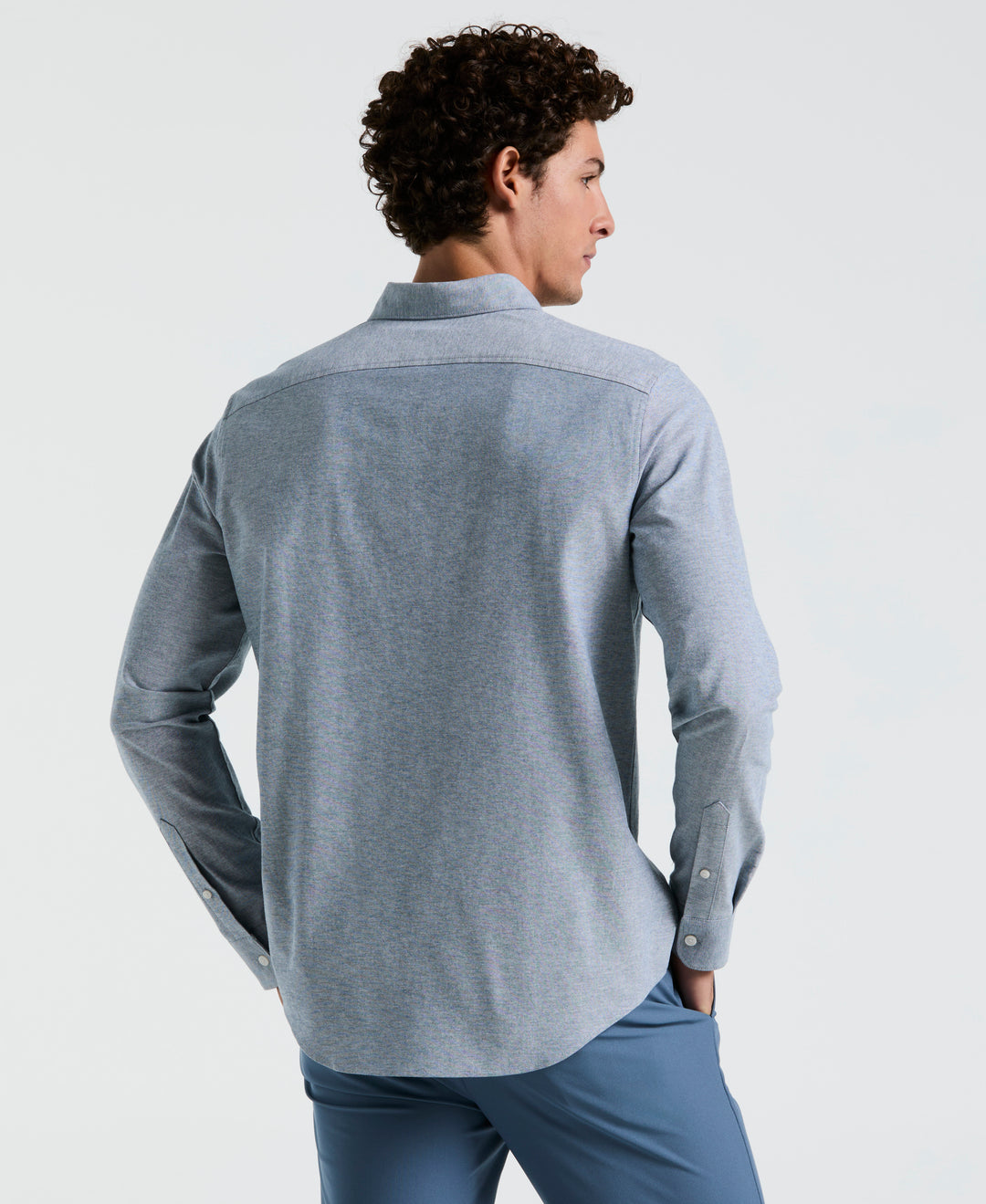 Oxford Long Sleeve Button-Down Shirt (Blue Wing Teal) 