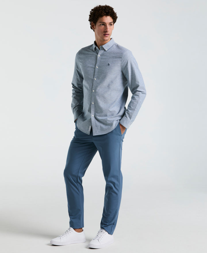 Oxford Long Sleeve Button-Down Shirt (Blue Wing Teal) 