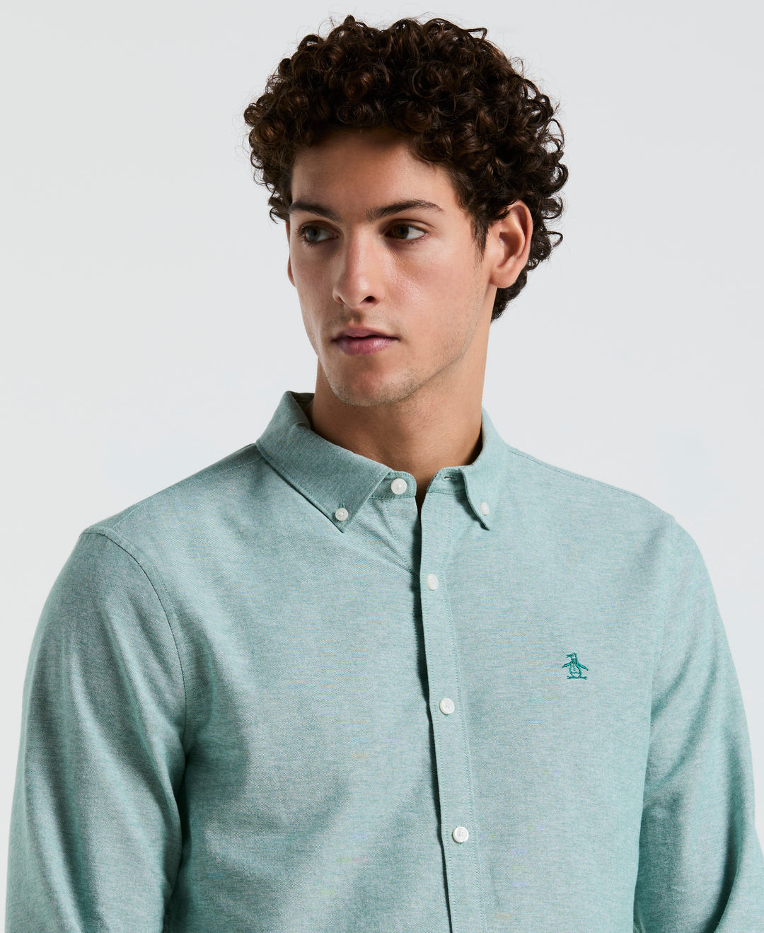 Oxford Long Sleeve Button-Down Shirt (Antique Green) 