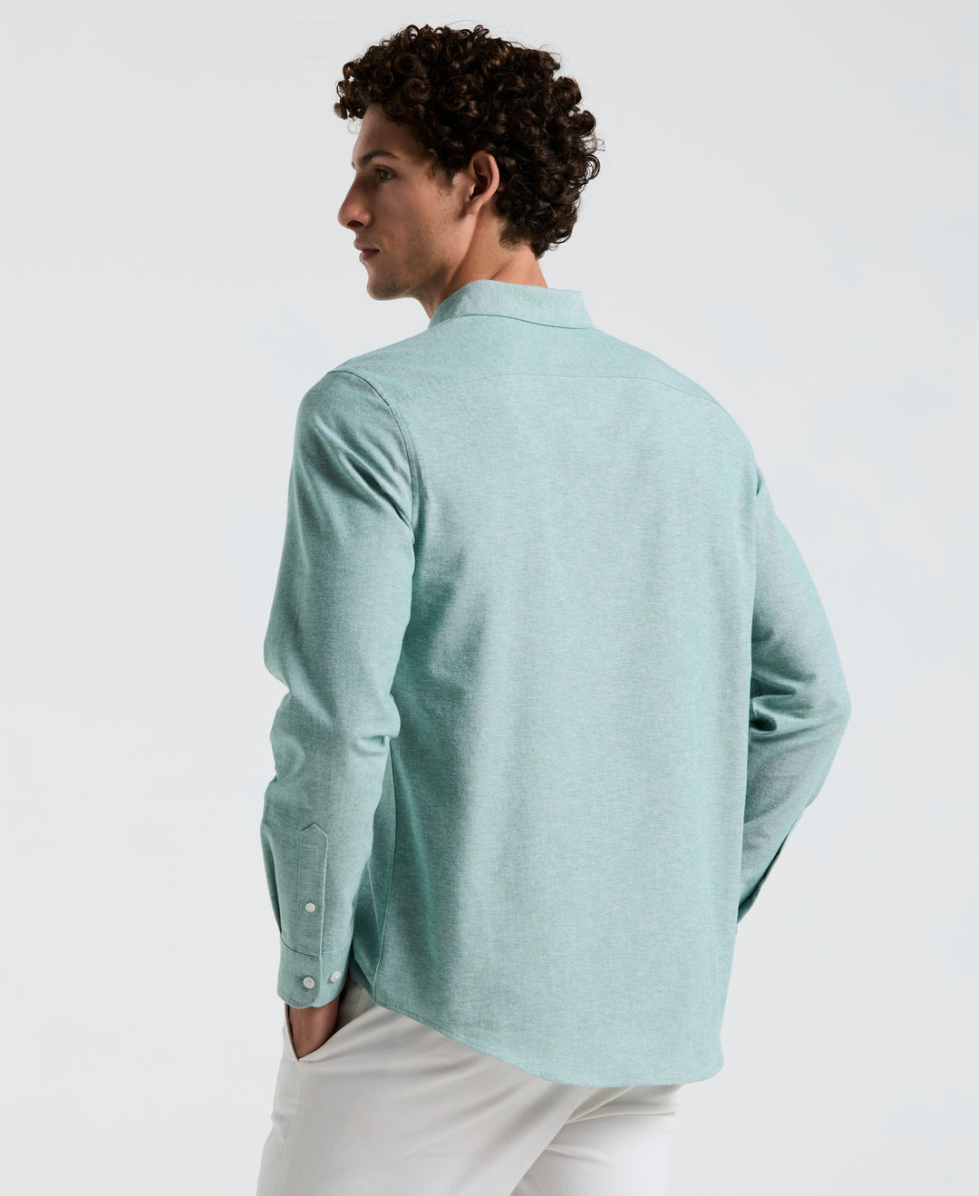 Oxford Long Sleeve Button-Down Shirt (Antique Green) 