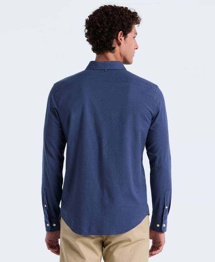 EcoVero Oxford Stretch Long Sleeve Shirt (Sargasso Sea) 