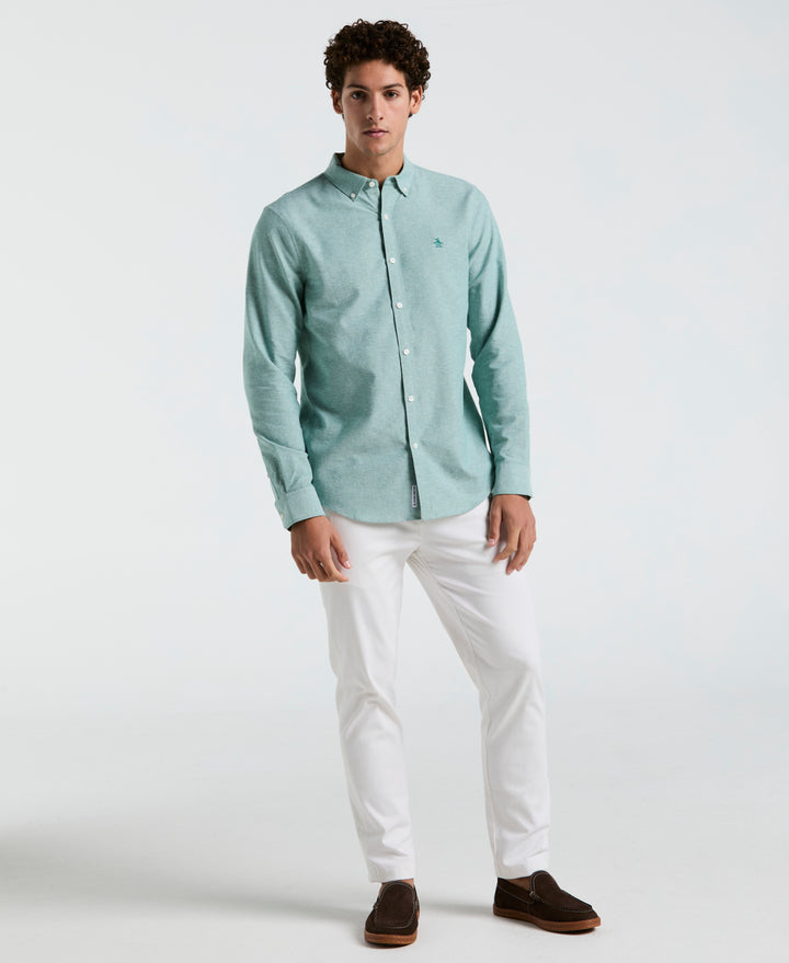 Oxford Long Sleeve Button-Down Shirt (Antique Green) 