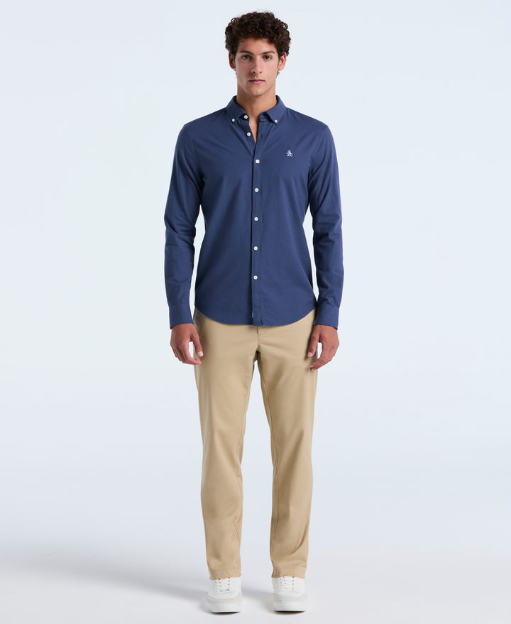 EcoVero Oxford Stretch Long Sleeve Shirt (Sargasso Sea) 