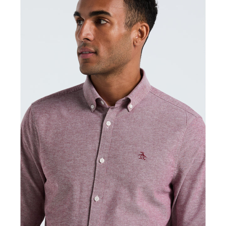 Oxford Long Sleeve Button-Down Shirt (Cabernet) 