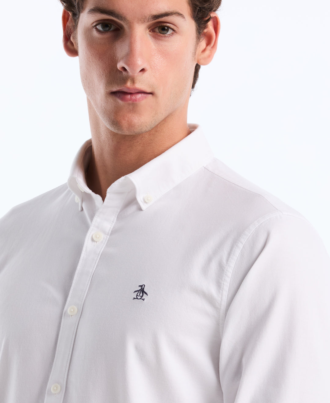 EcoVero Oxford Stretch Long Sleeve Shirt (Bright White) 
