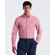 Oxford Long Sleeve Button-Down Shirt (Red) 