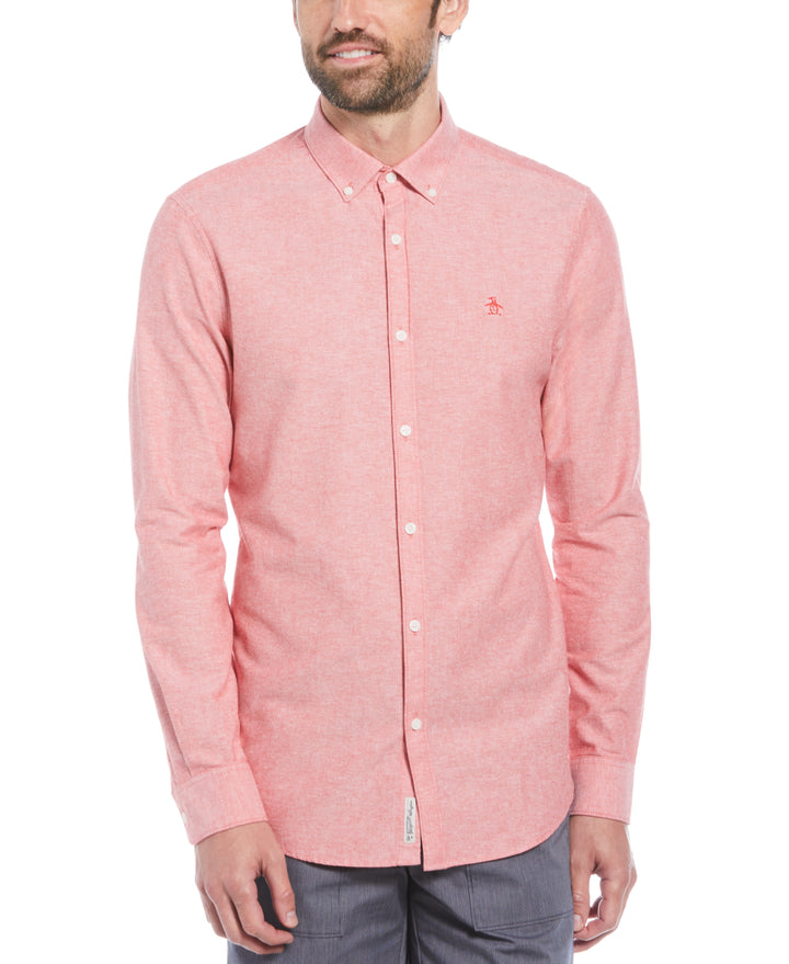 Oxford Long Sleeve Button-Down Shirt (Salsa) 