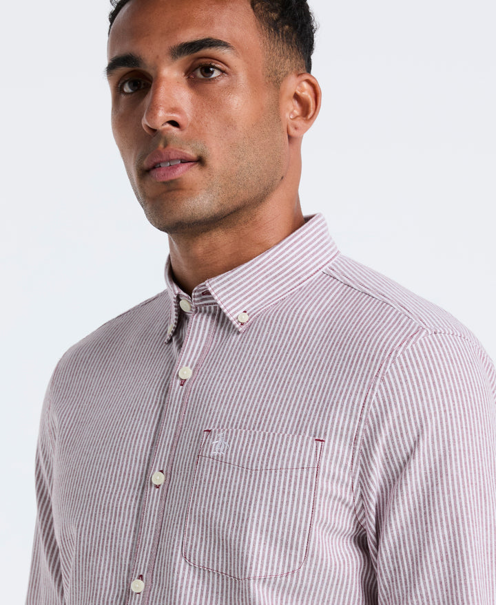 Stripe Oxford Shirt (Cabernet) 
