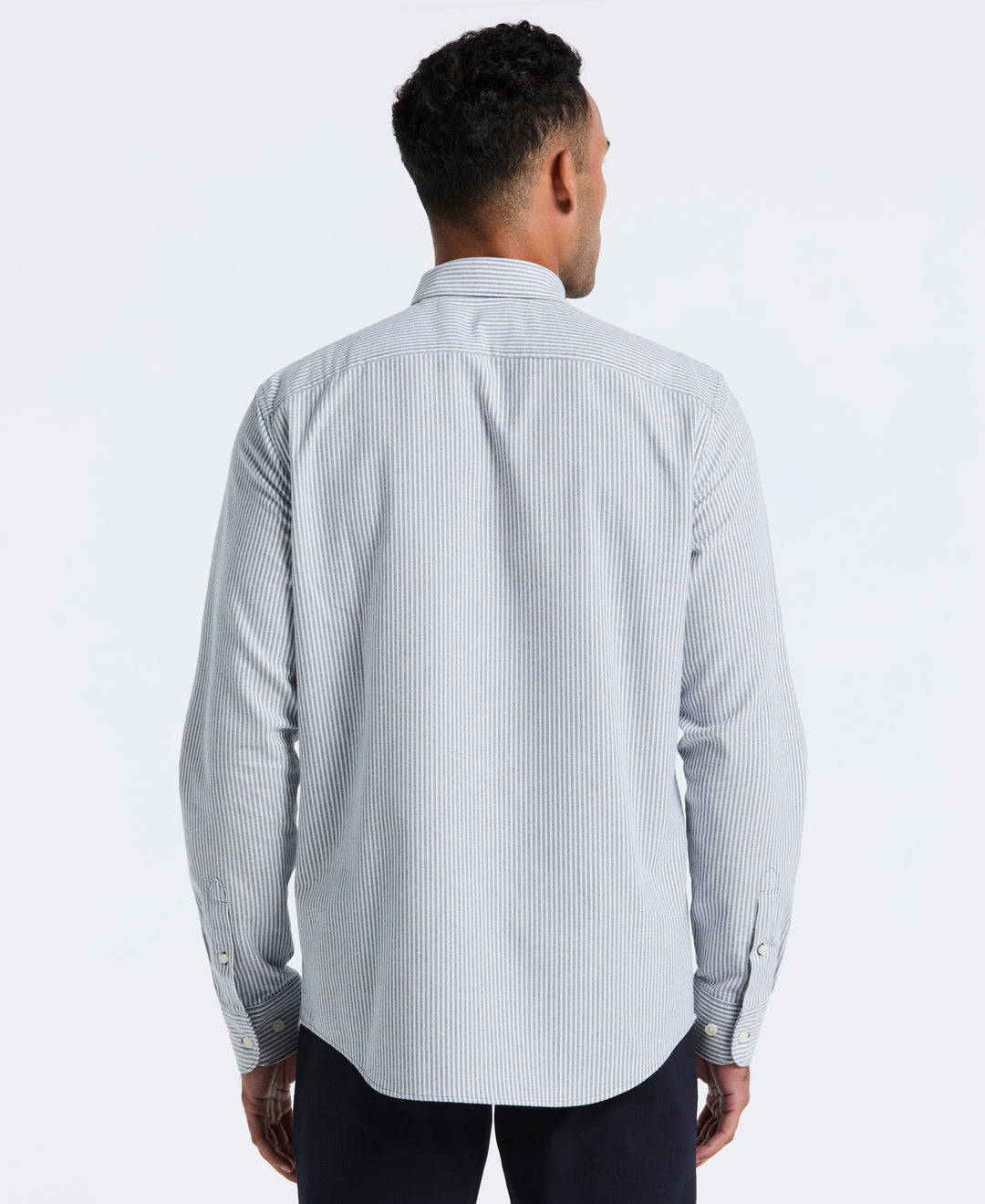 Oxford Stretch Stripe Shirt (Reflecting Pond) 
