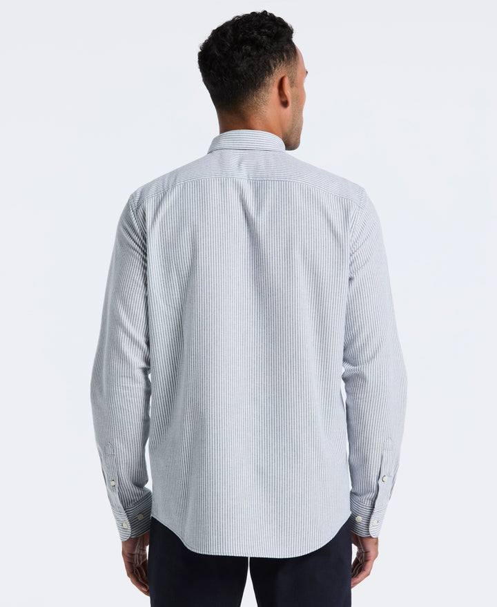 Oxford Stretch Stripe Shirt (Reflecting Pond) 