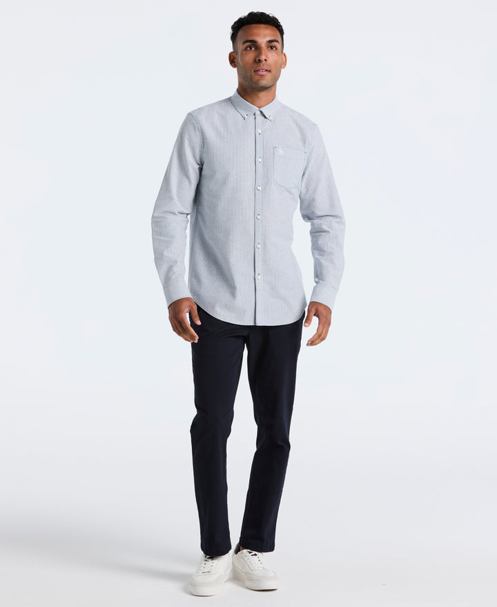 Oxford Stretch Stripe Shirt (Reflecting Pond) 