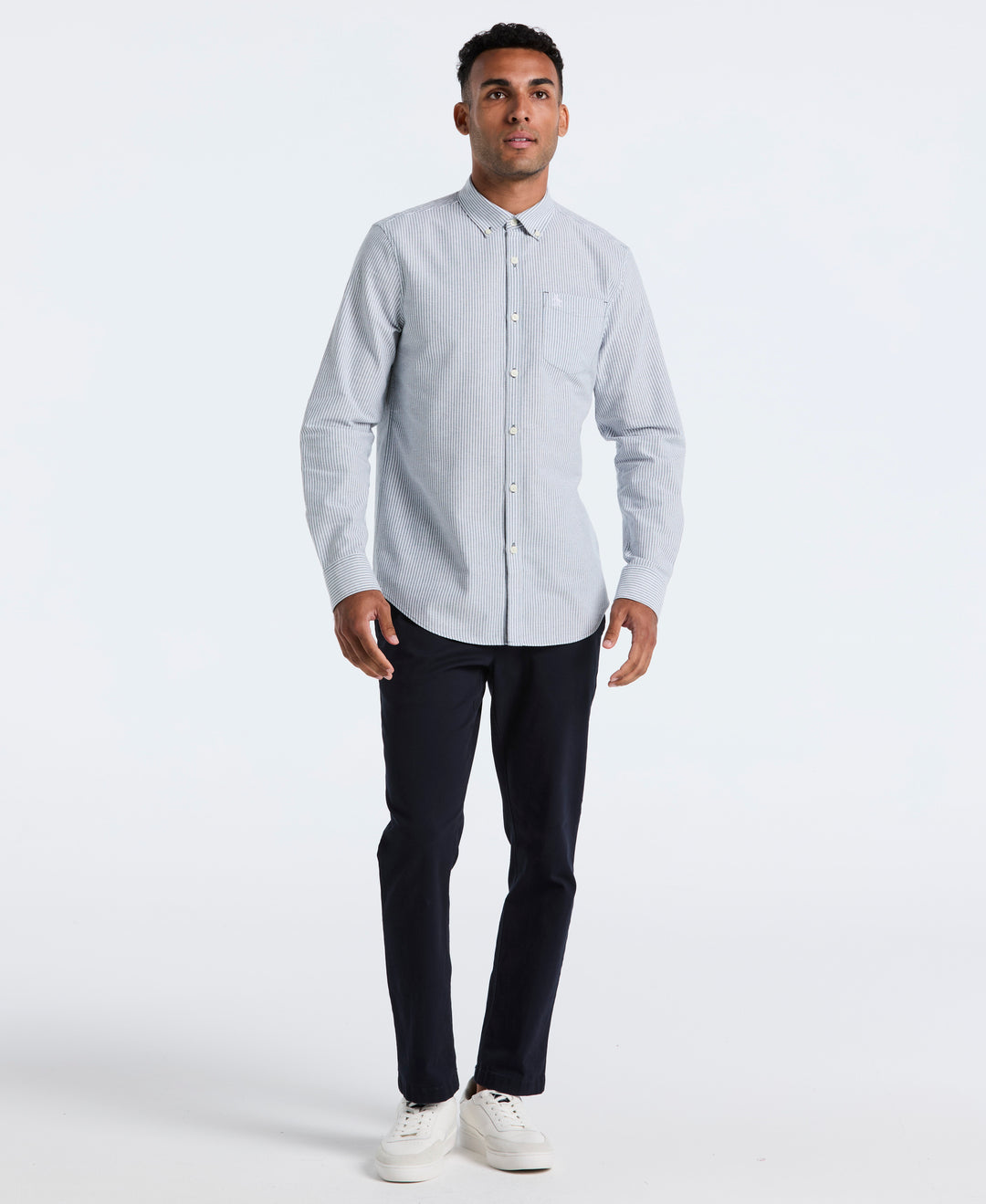 Oxford Stretch Stripe Shirt (Reflecting Pond) 