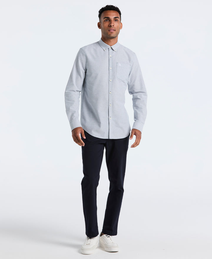 Oxford Stretch Stripe Shirt (Reflecting Pond) 