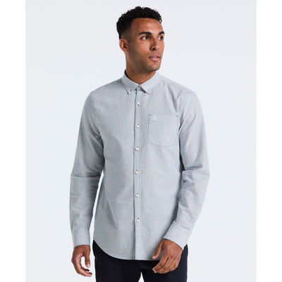 Oxford Stretch Stripe Shirt (Reflecting Pond) 