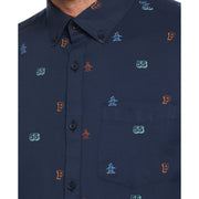 Oxford Mini Collegiate Print Shirt (Dress Blues) 