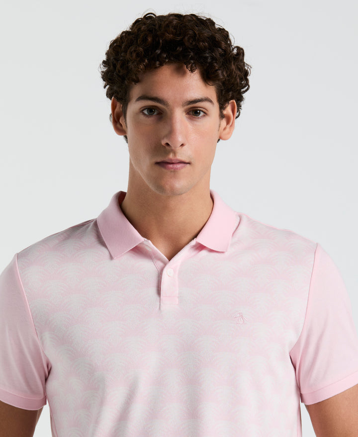 Palm Jaquard Front Polo Shirt (Parfait Pink) 