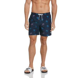 Palm Print Swim Shorts (Dress Blues) 