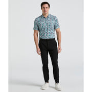 Palm Tree Bunker Print Golf Polo (Galapagos Green) 