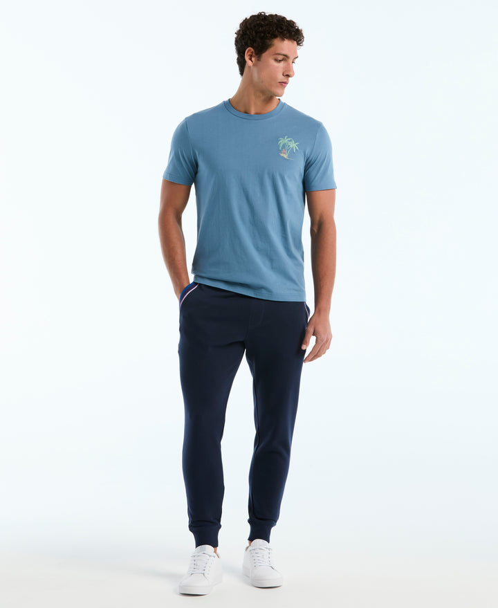 Cotton Graphic Palm Tee (Copen Blue) 