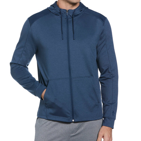 Long Sleeve Full Zip Midweight Pieced Hoodie (Insignia Blue Htr) 