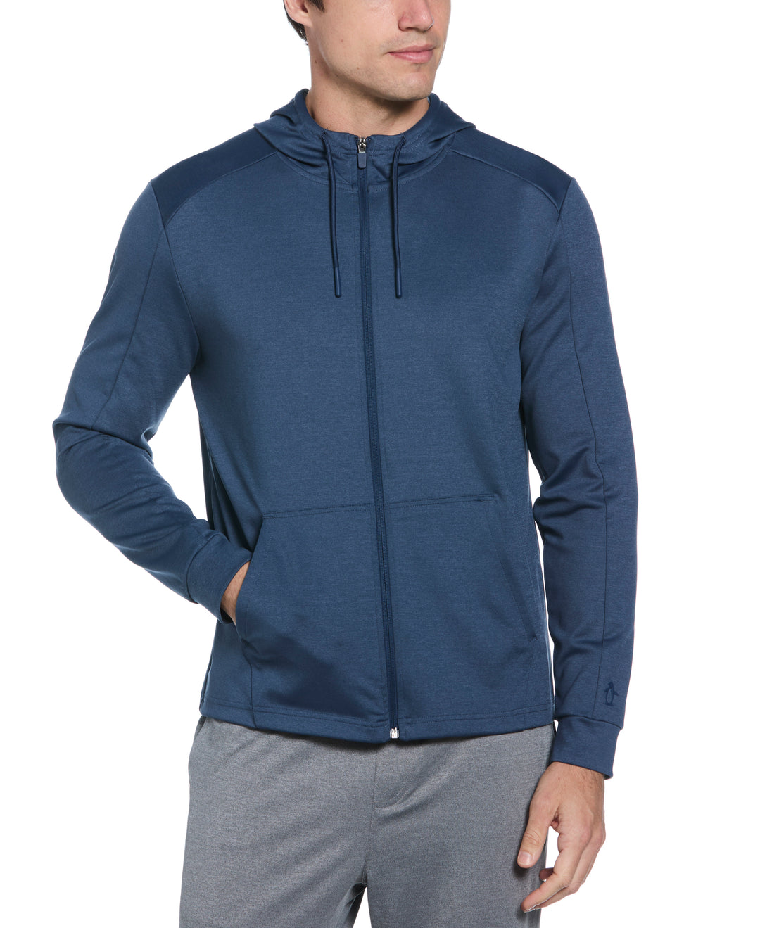 Long Sleeve Full Zip Midweight Pieced Hoodie (Insignia Blue Htr) 