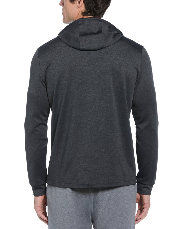 Long Sleeve Full Zip Midweight Pieced Hoodie (Dark Caviar Heather) 