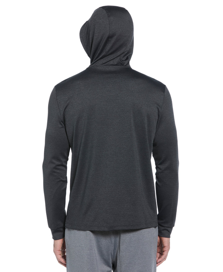 Long Sleeve Full Zip Midweight Pieced Hoodie (Dark Caviar Heather) 