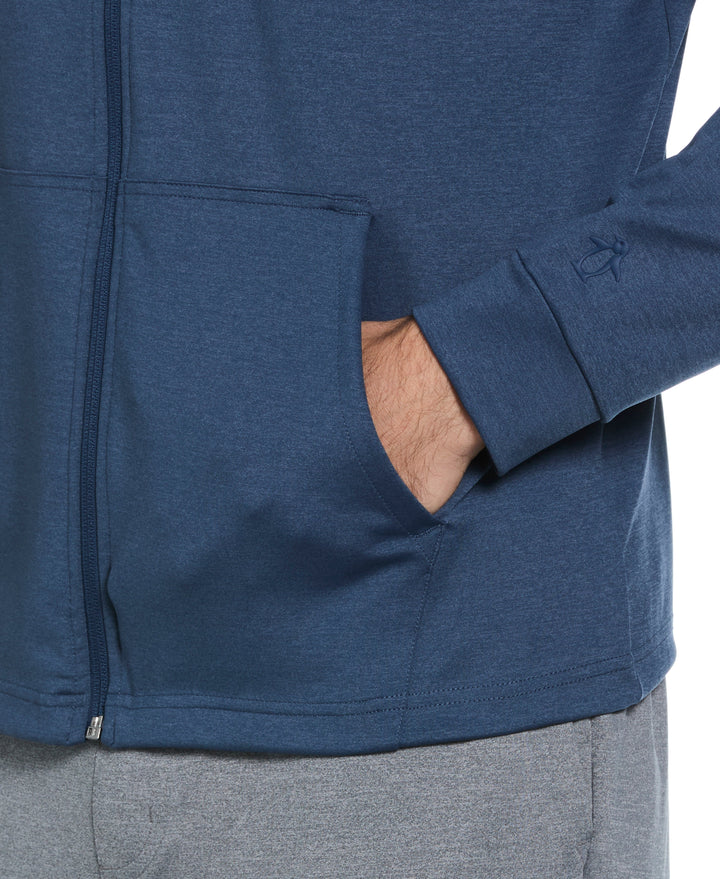 Long Sleeve Full Zip Midweight Pieced Hoodie (Insignia Blue Htr) 