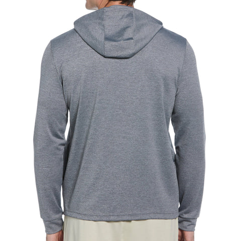 Long Sleeve Midweight Pieced Crew Neck Pull Over  (Quiet Gray Heather) 