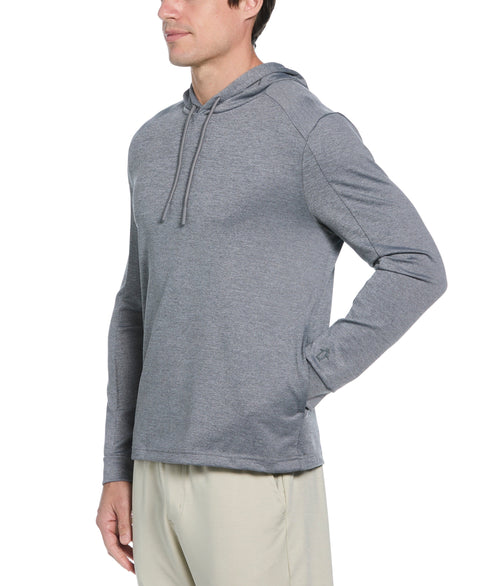 Long Sleeve Midweight Pieced Crew Neck Pull Over  (Quiet Gray Heather) 