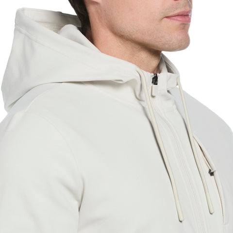 Micro Texture Full Zip Hoodie Jacket (Silver Birch) 