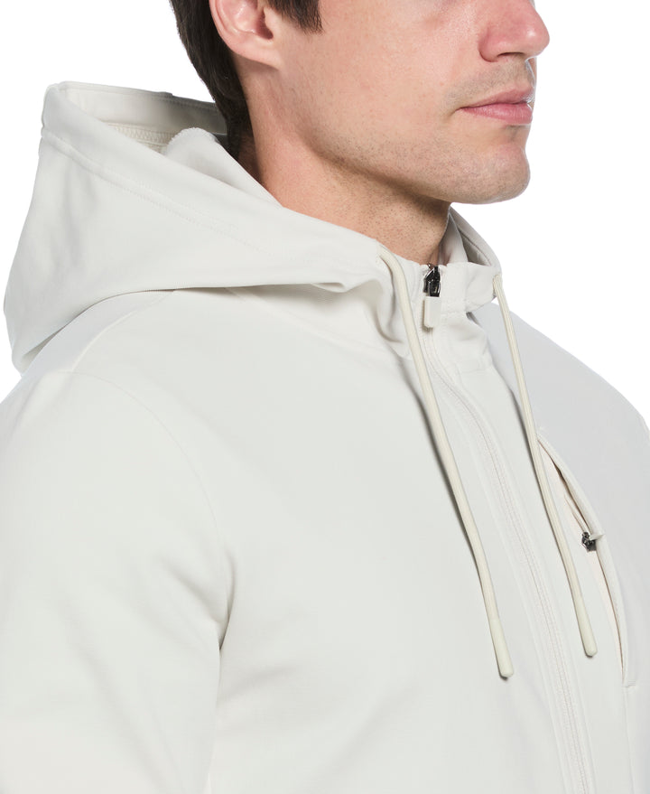Micro Texture Full Zip Hoodie Jacket (Silver Birch) 