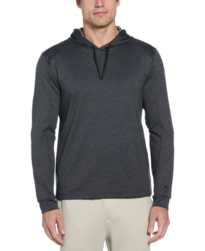Long Sleeve Midweight Pieced Crew Neck Pull Over  (Dark Caviar Heather) 