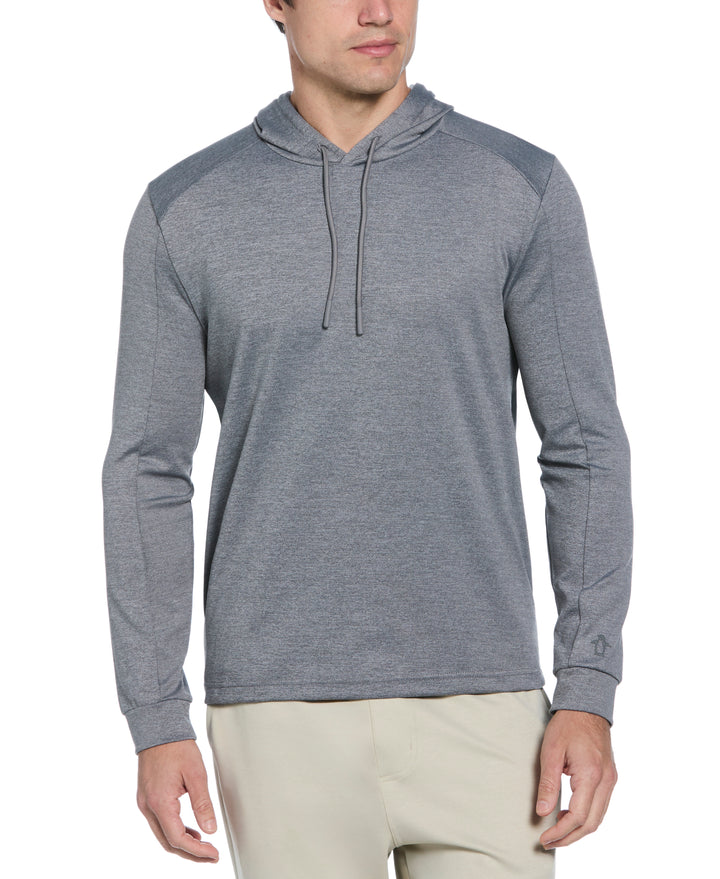Long Sleeve Midweight Pieced Crew Neck Pull Over  (Quiet Gray Heather) 