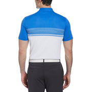 Penguin Stripe Block Print Short Sleeve Golf Polo Shirt (Nebulas) 